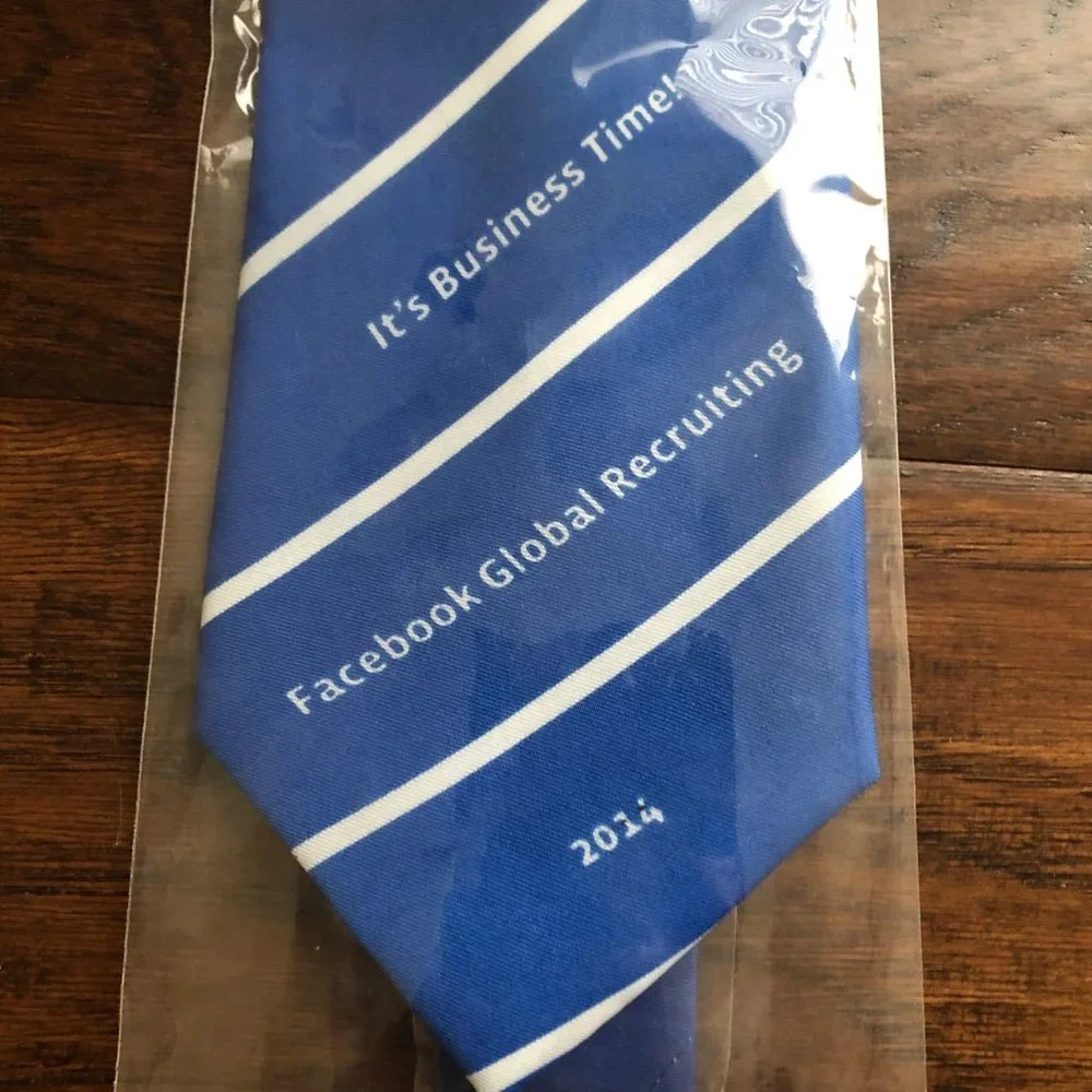 Facebook blue and white striped tie new - Picture 3 of 5